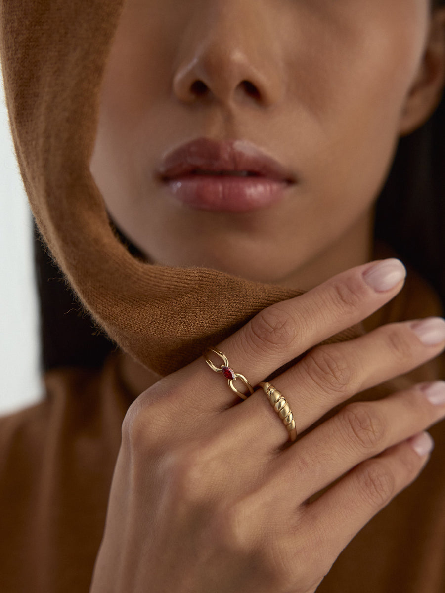 Domed Minimal Ring in 14K Gold