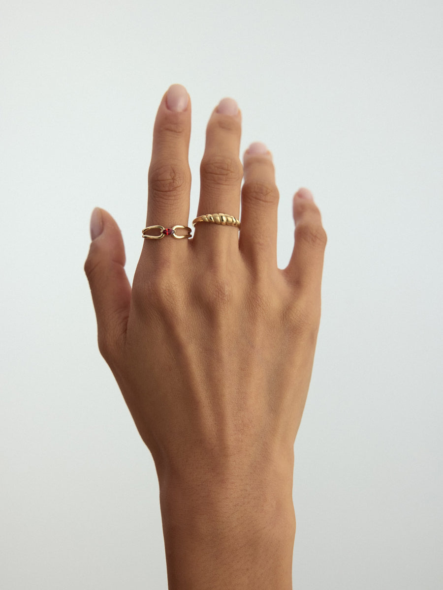 Domed Minimal Ring in 14K Gold