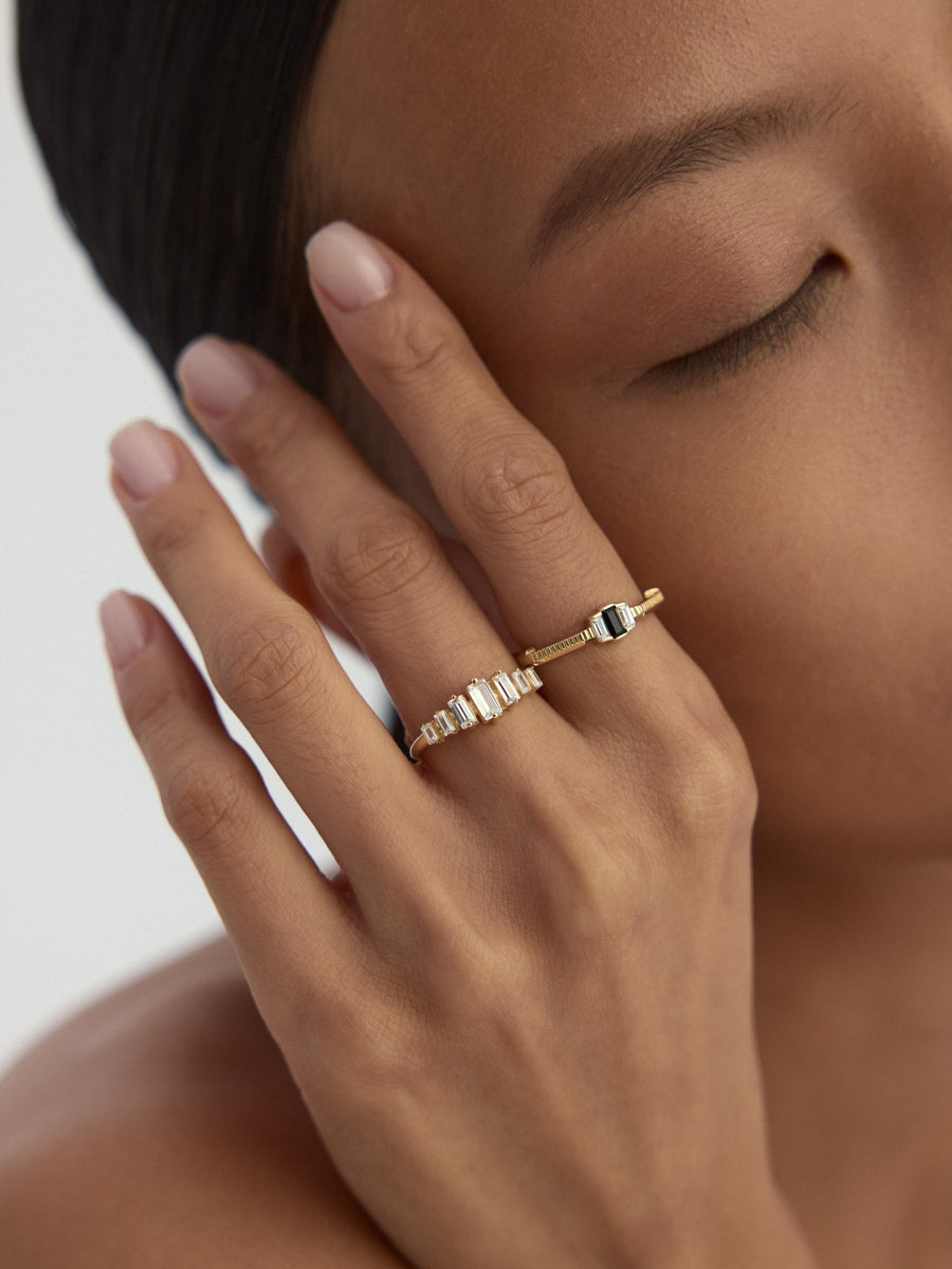 Baguette Stone Ring in 14K Gold