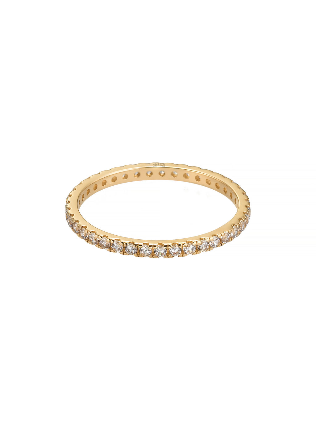 Eternity Round-Cut Stone Classic Ring in 14K Gold