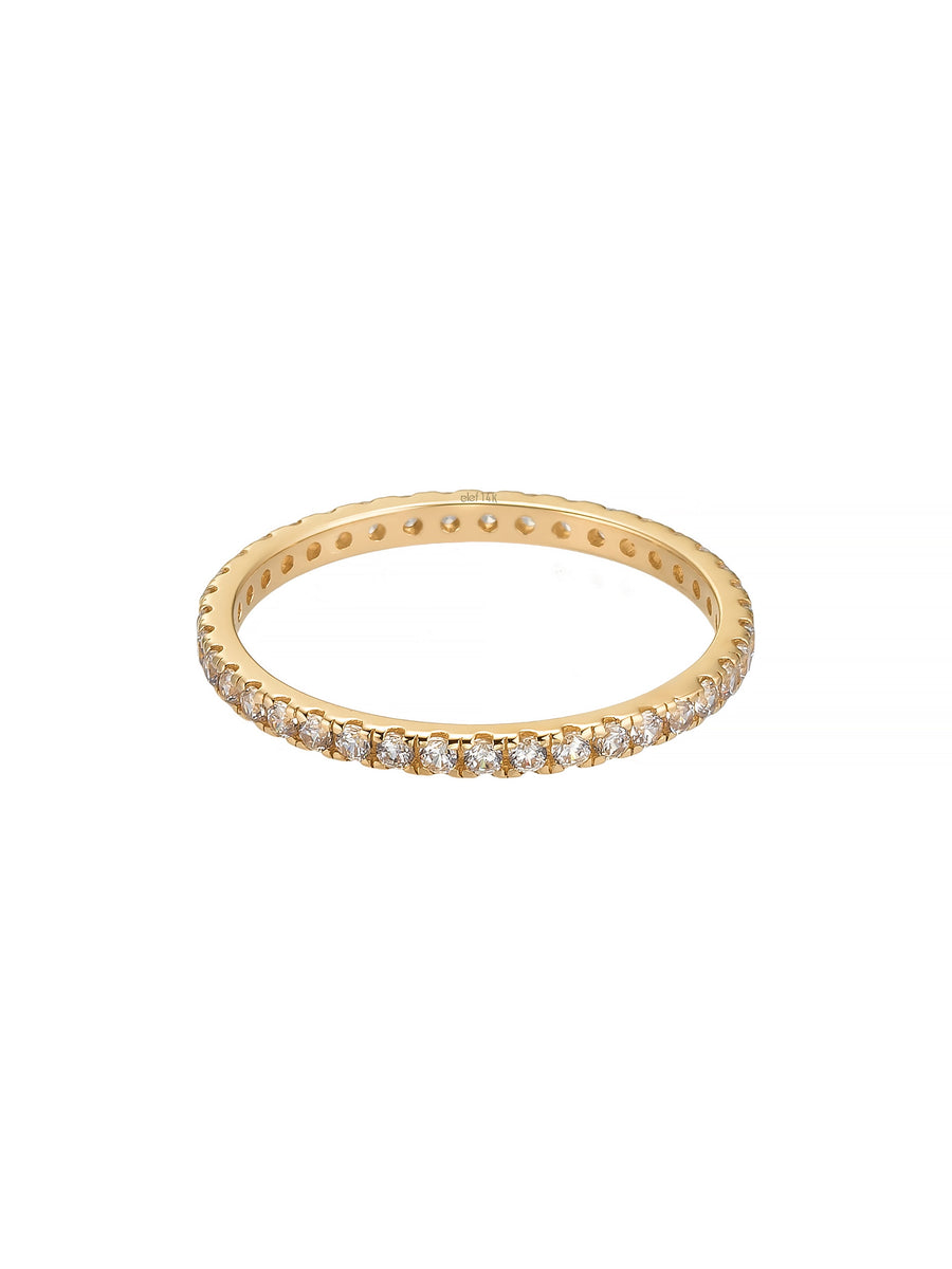 Eternity Round-Cut Stone Classic Ring in 14K Gold