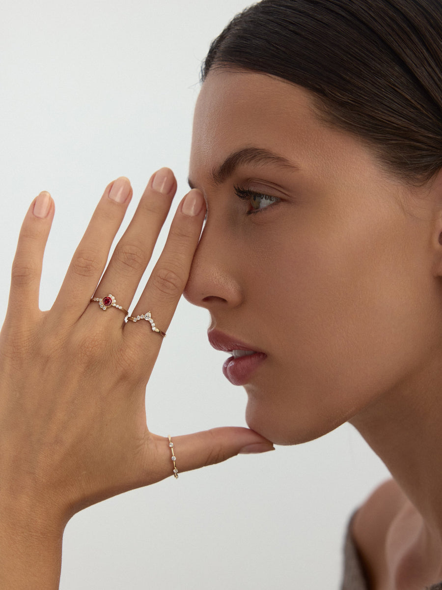 Pear-Cut Stone Ring in 14K Gold