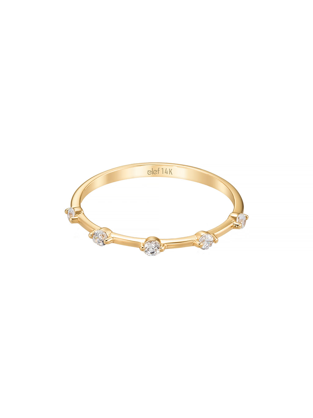 Round Five-Stone Minimal Ring in 14K Gold