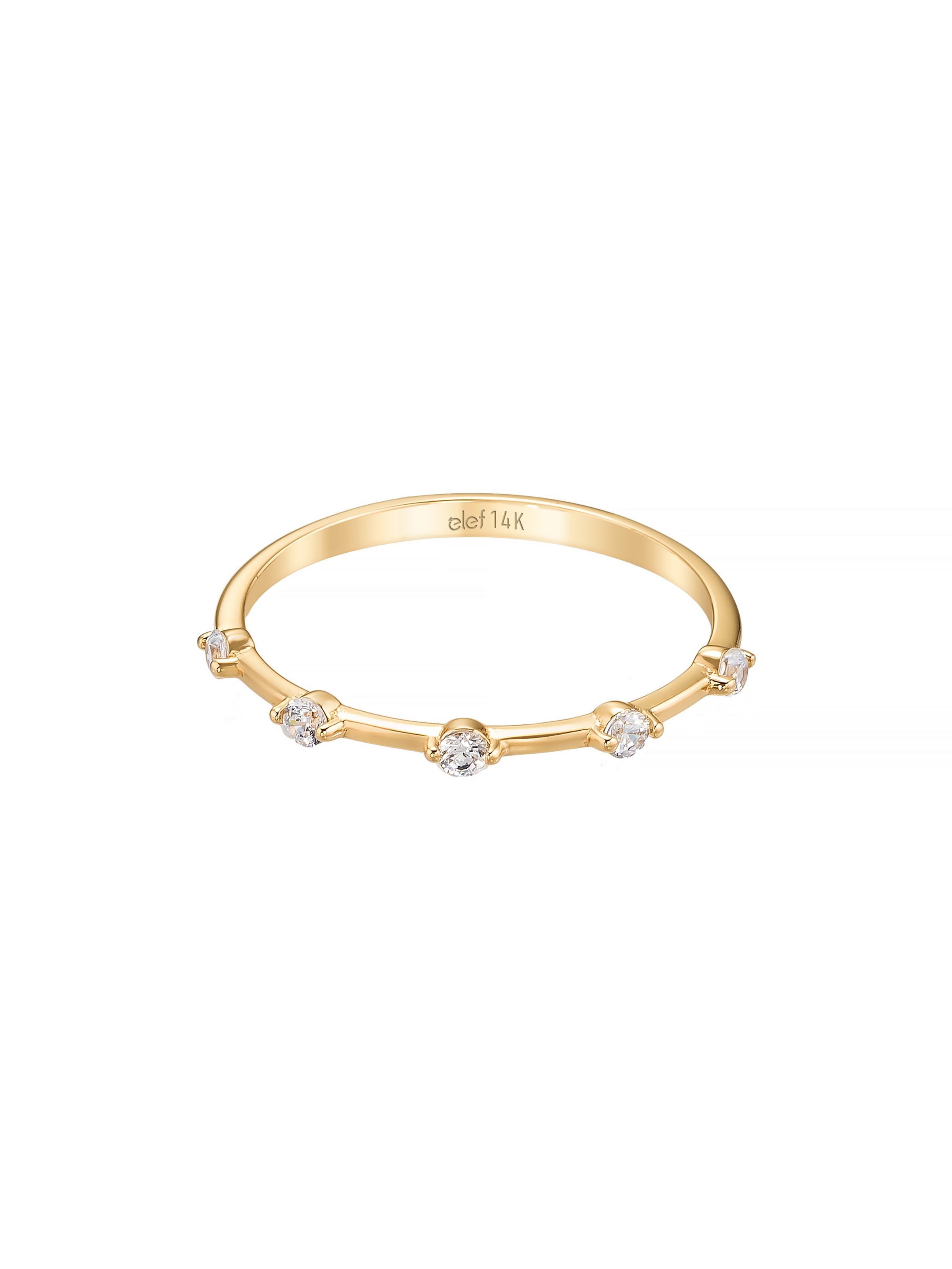 Round Five-Stone Minimal Ring in 14K Gold