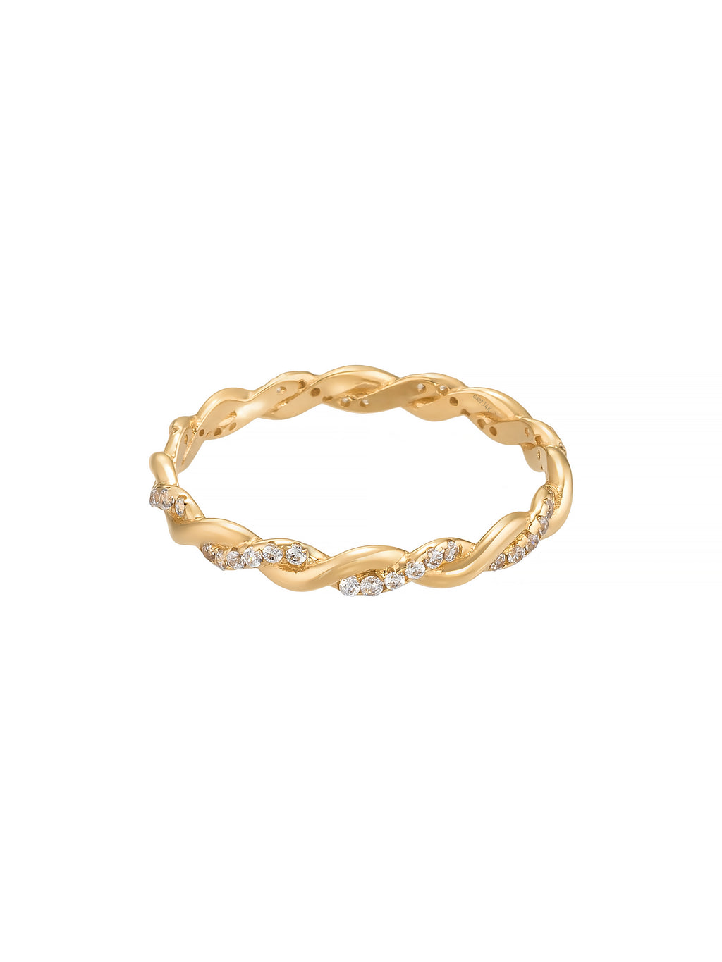 Twisted Form Stone-Set Ring in 14K Gold