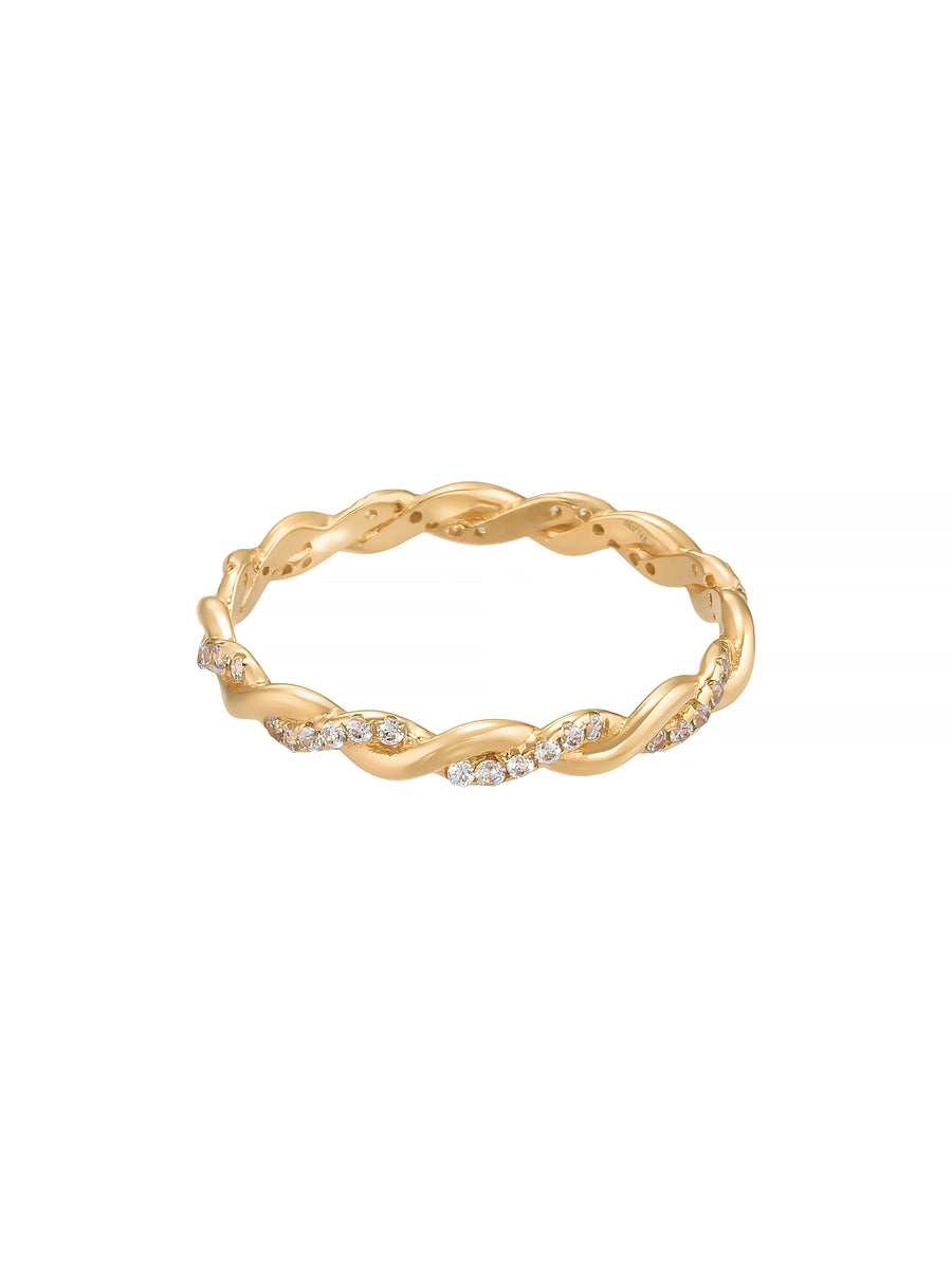 Twisted Form Stone-Set Ring in 14K Gold