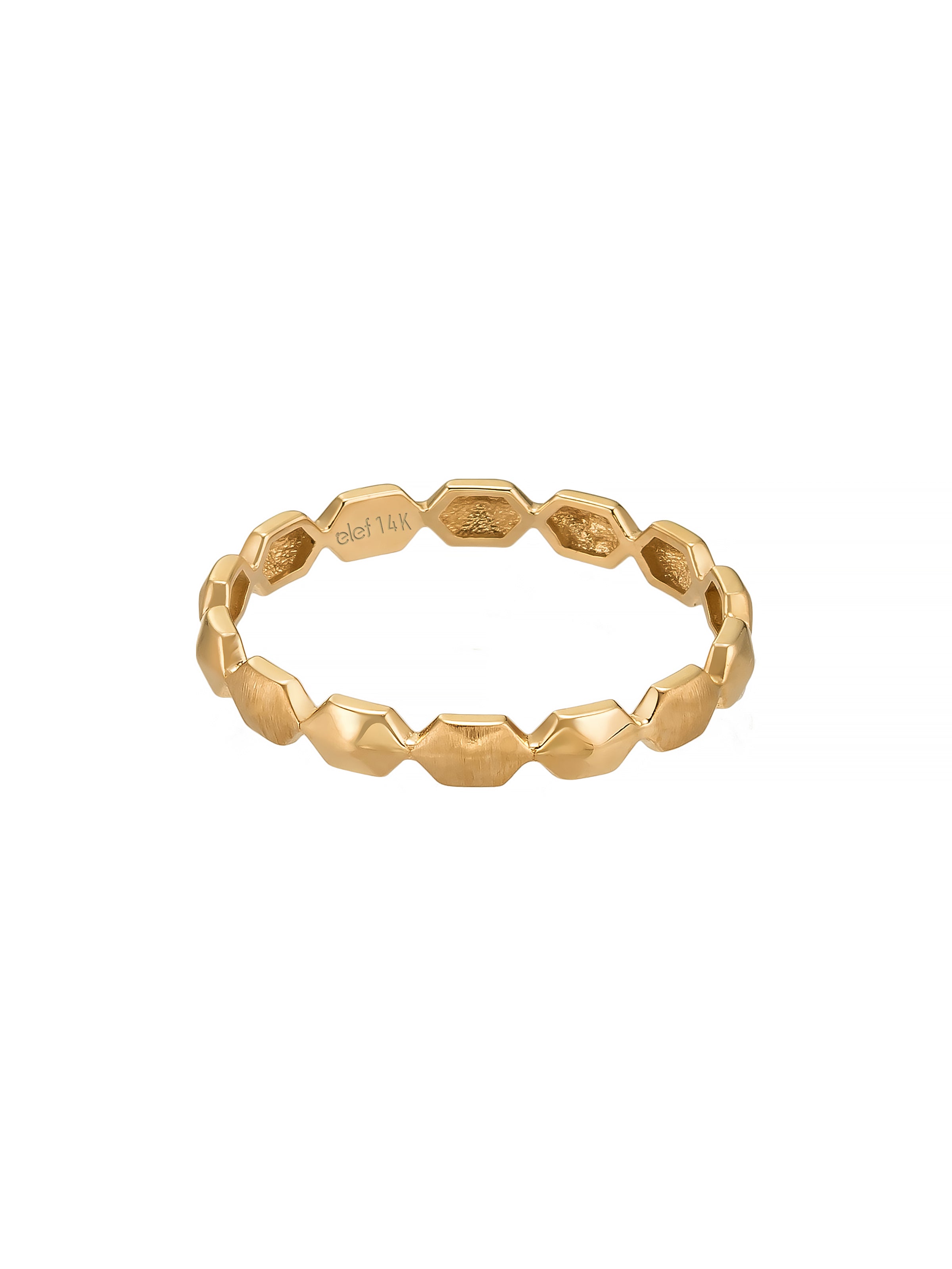 Faceted Geometric Form Ring in 14K Gold