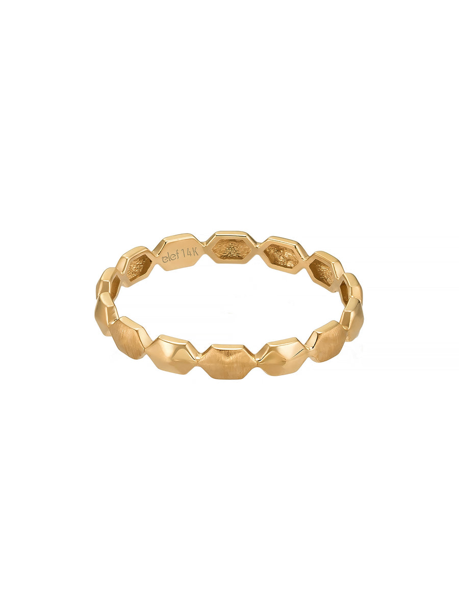 Faceted Geometric Form Ring in 14K Gold