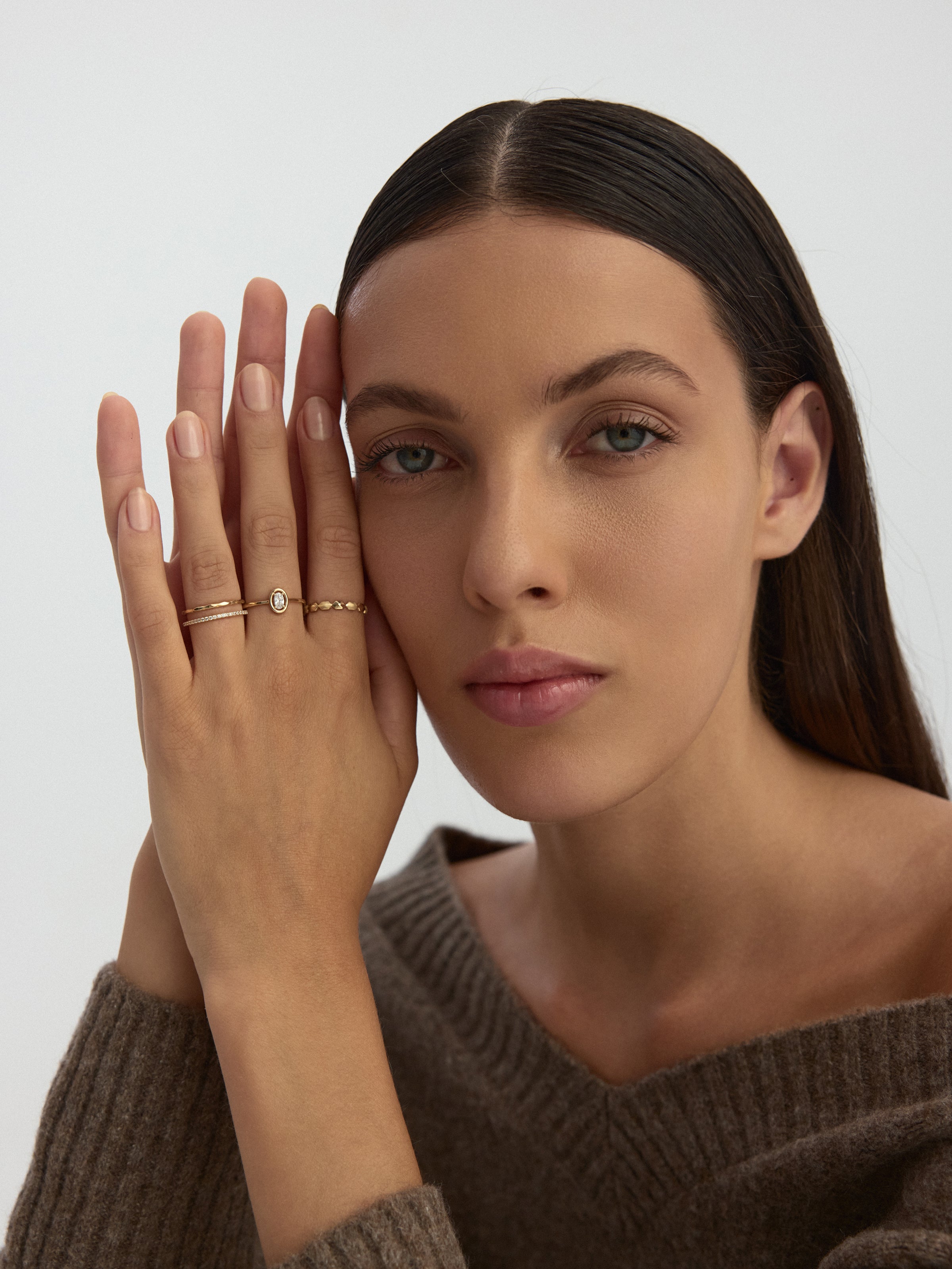 Faceted Geometric Form Ring in 14K Gold