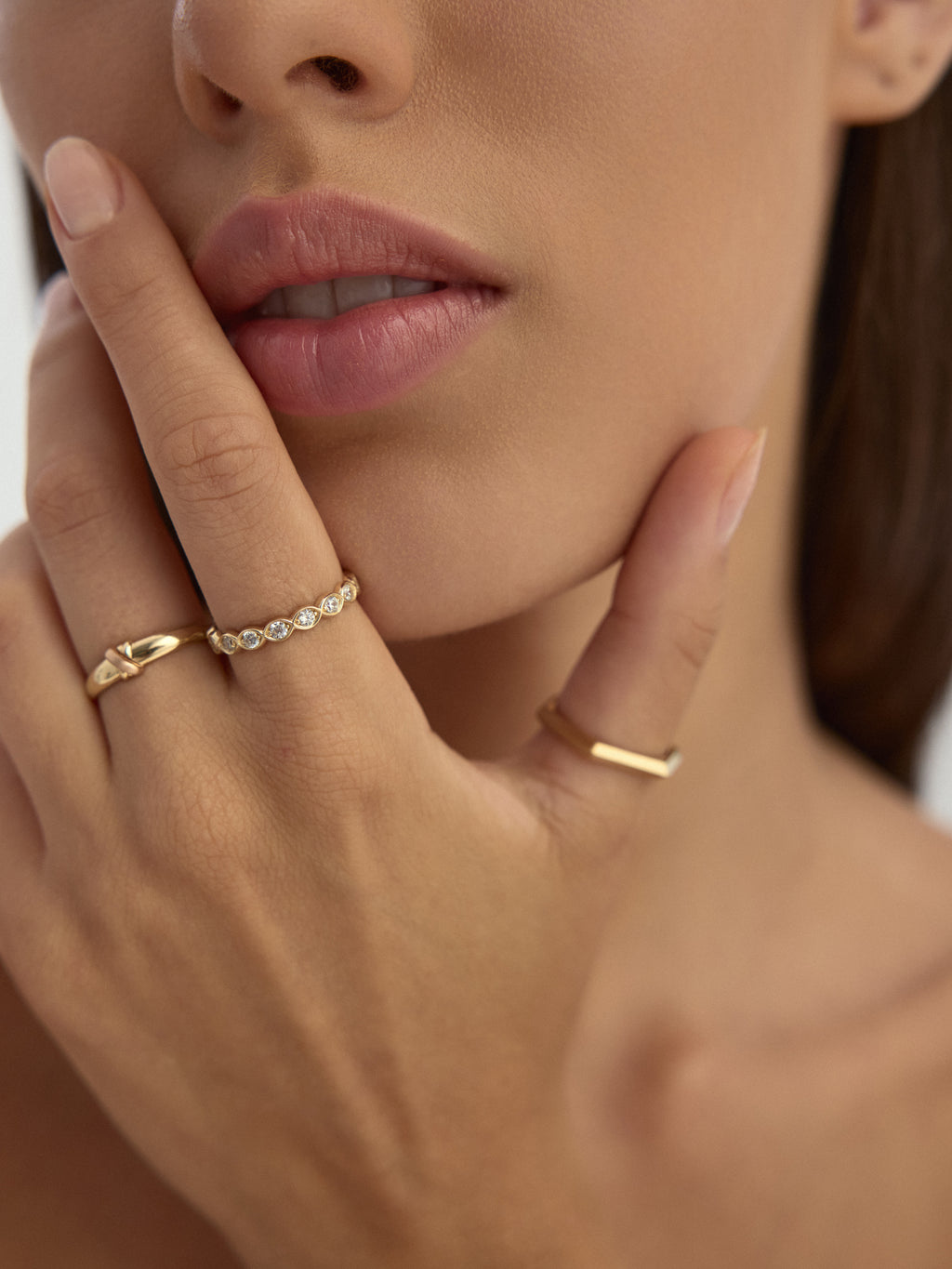 Hexagonal Form Ring in 14K Gold