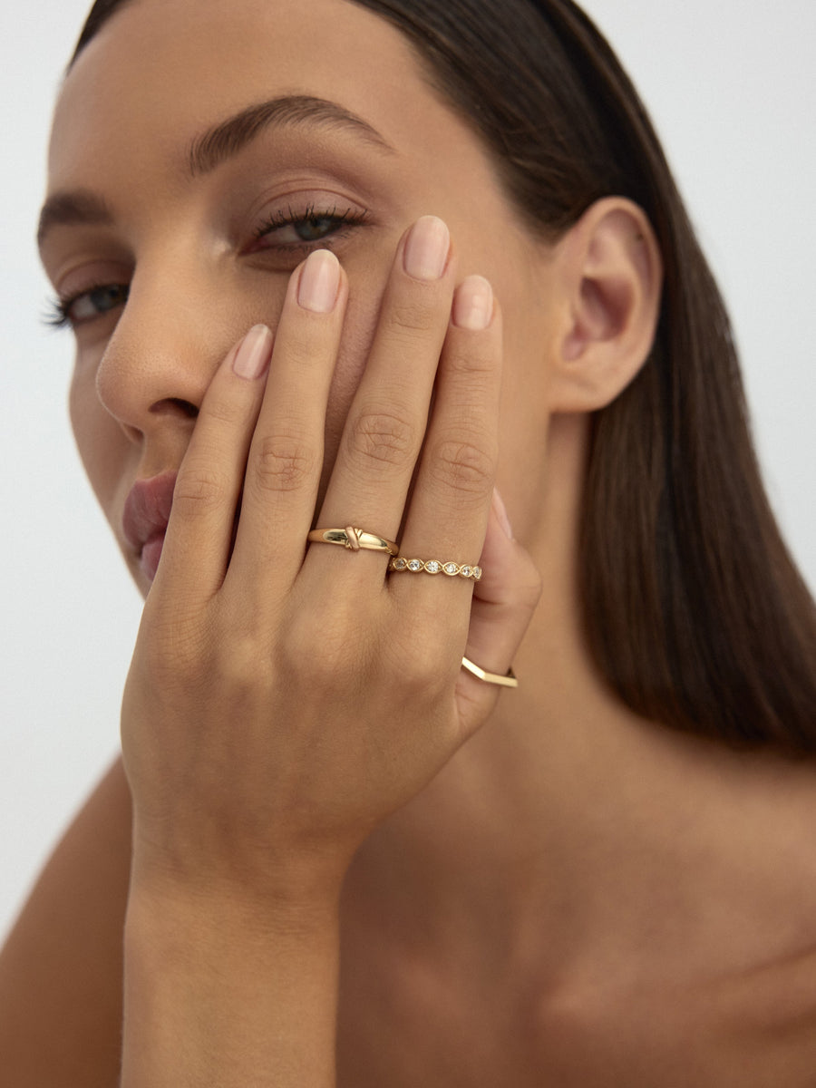 Hexagonal Form Ring in 14K Gold