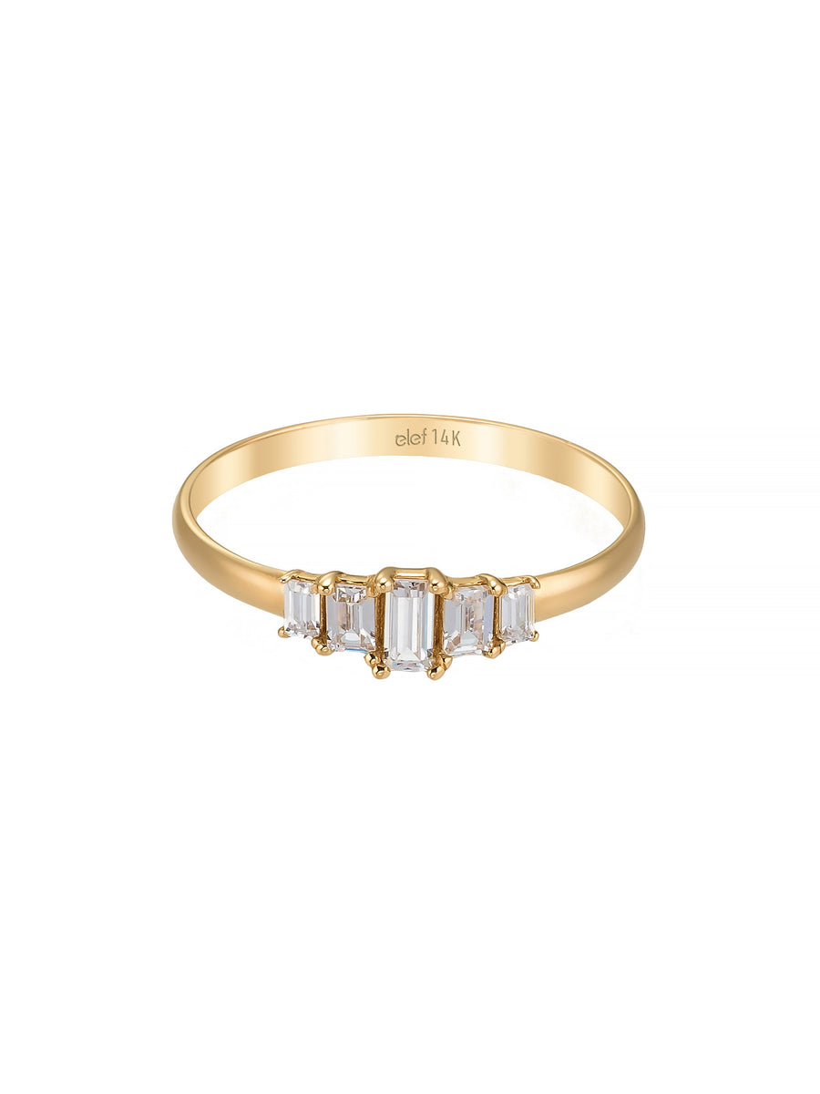 Baguette Stone Ring in 14K Gold