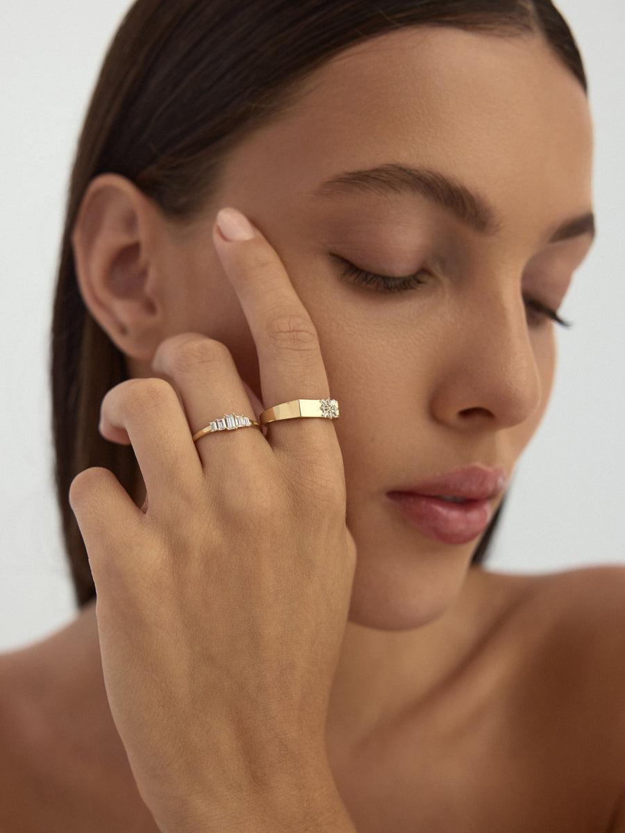 Baguette Stone Ring in 14K Gold