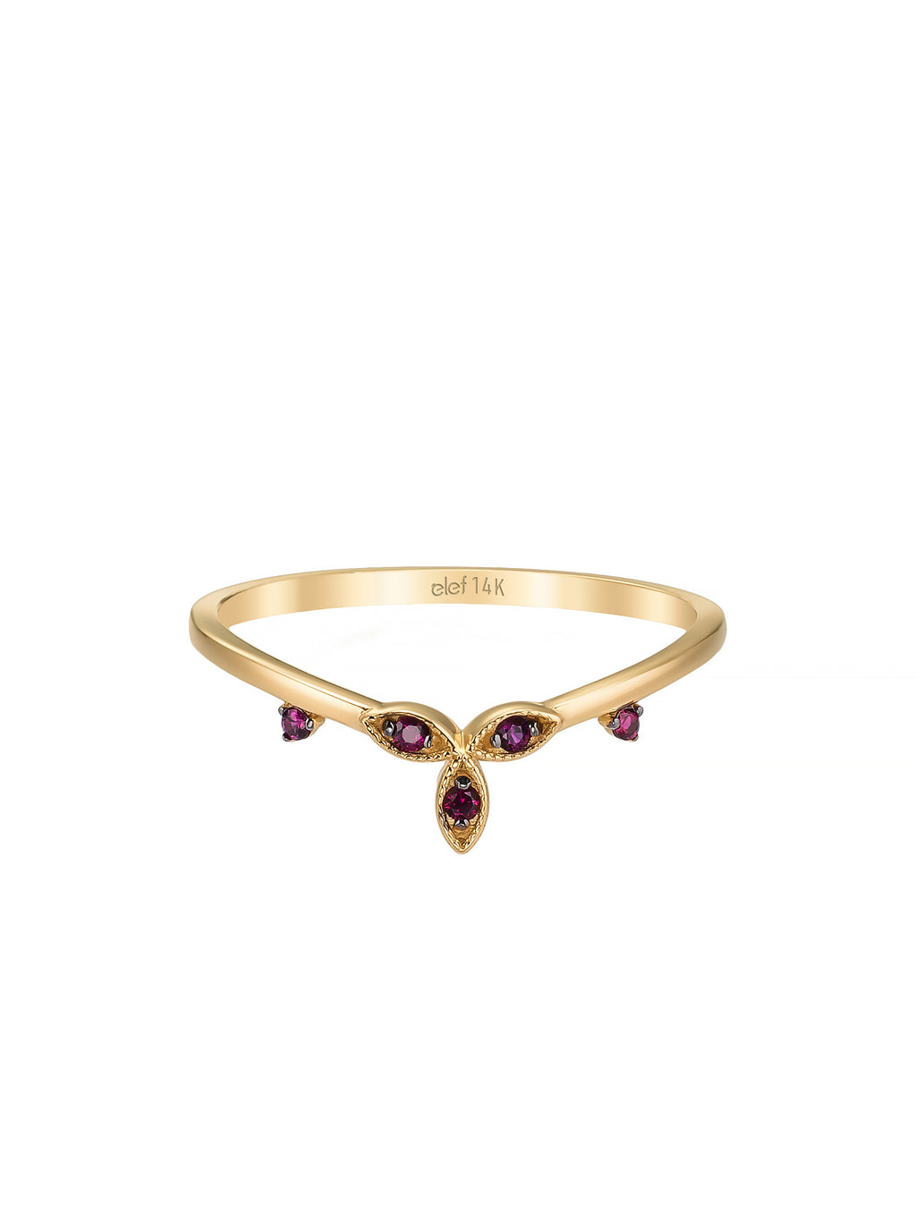 Gotik Ruby-Inspired Stone Vintage Ring in 14K Gold