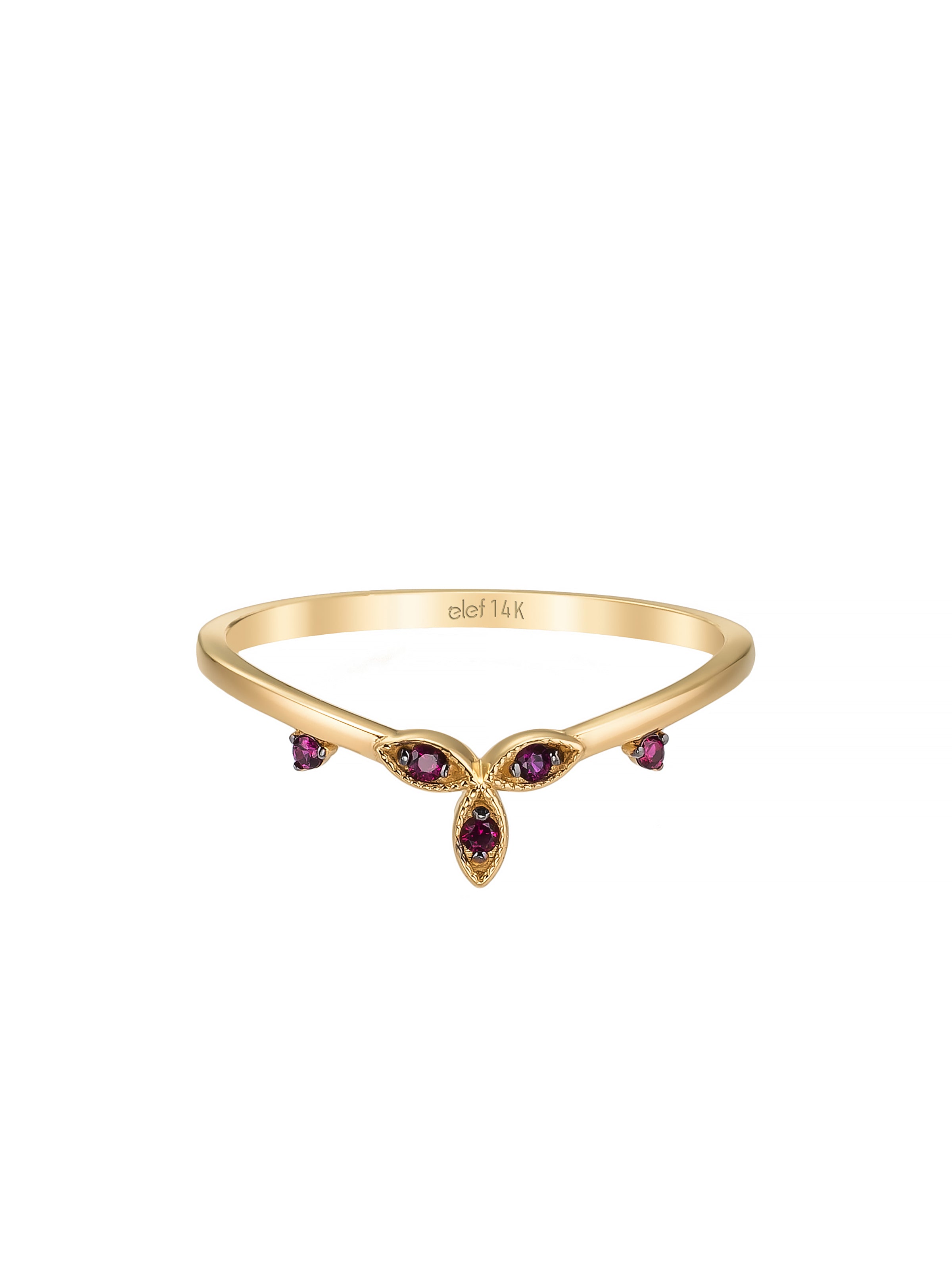 Gotik Ruby-Inspired Stone Vintage Ring in 14K Gold