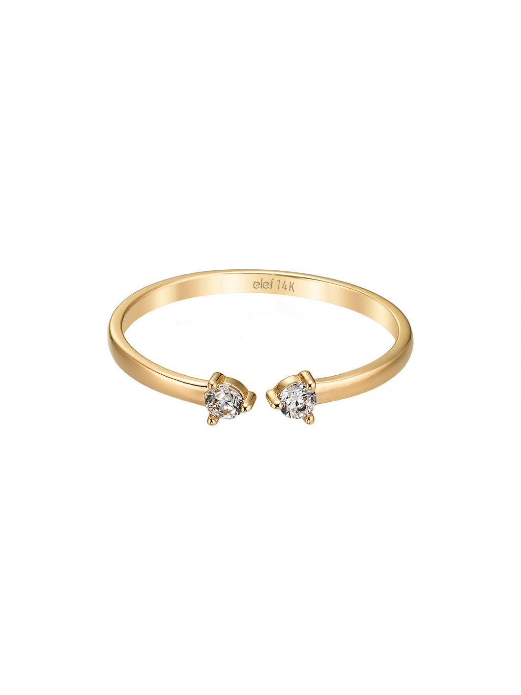 Double Minimal Stone Ring in 14K Gold
