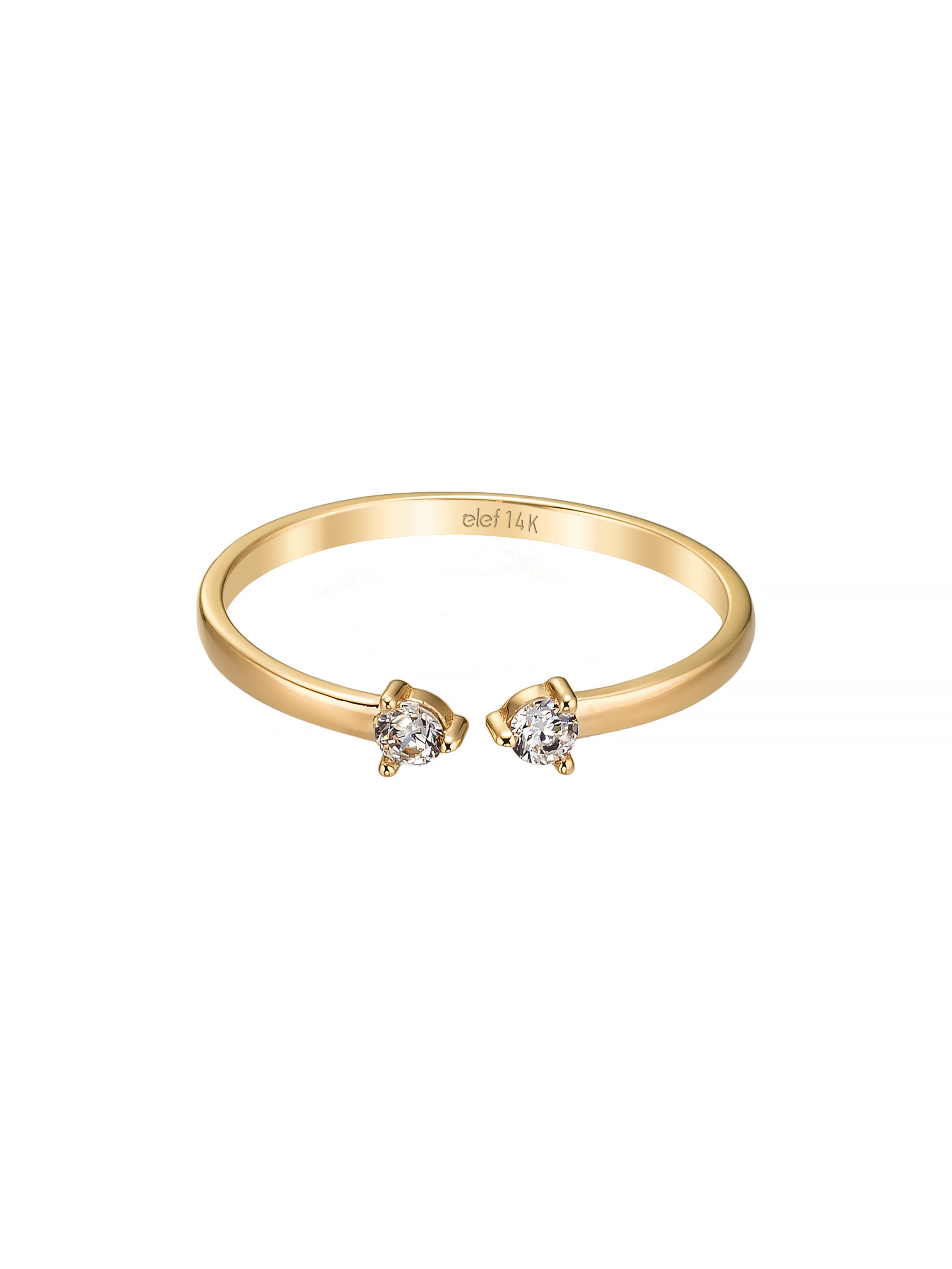 Double Minimal Stone Ring in 14K Gold