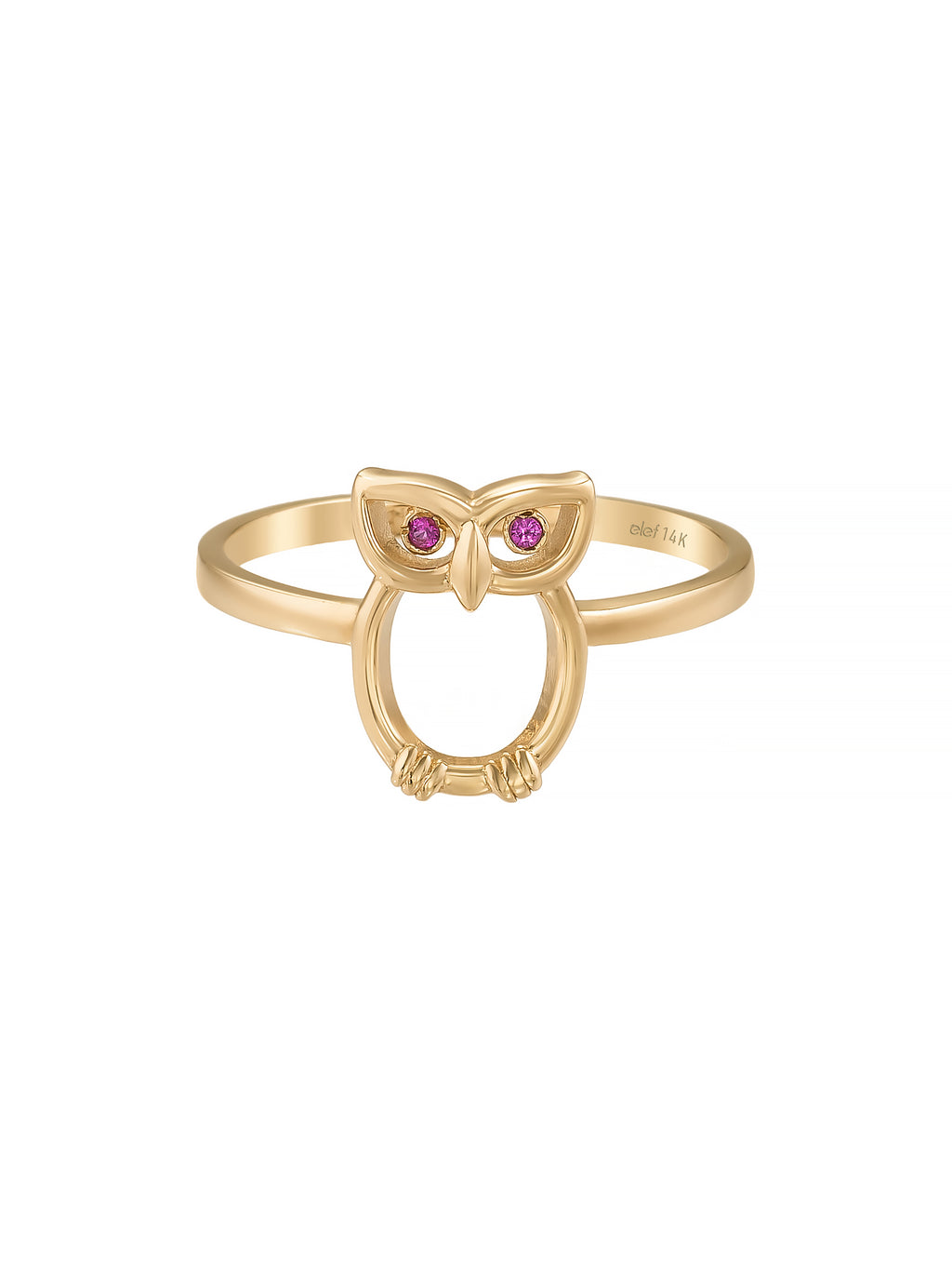 Owl Minimal Ring in 14K Gold