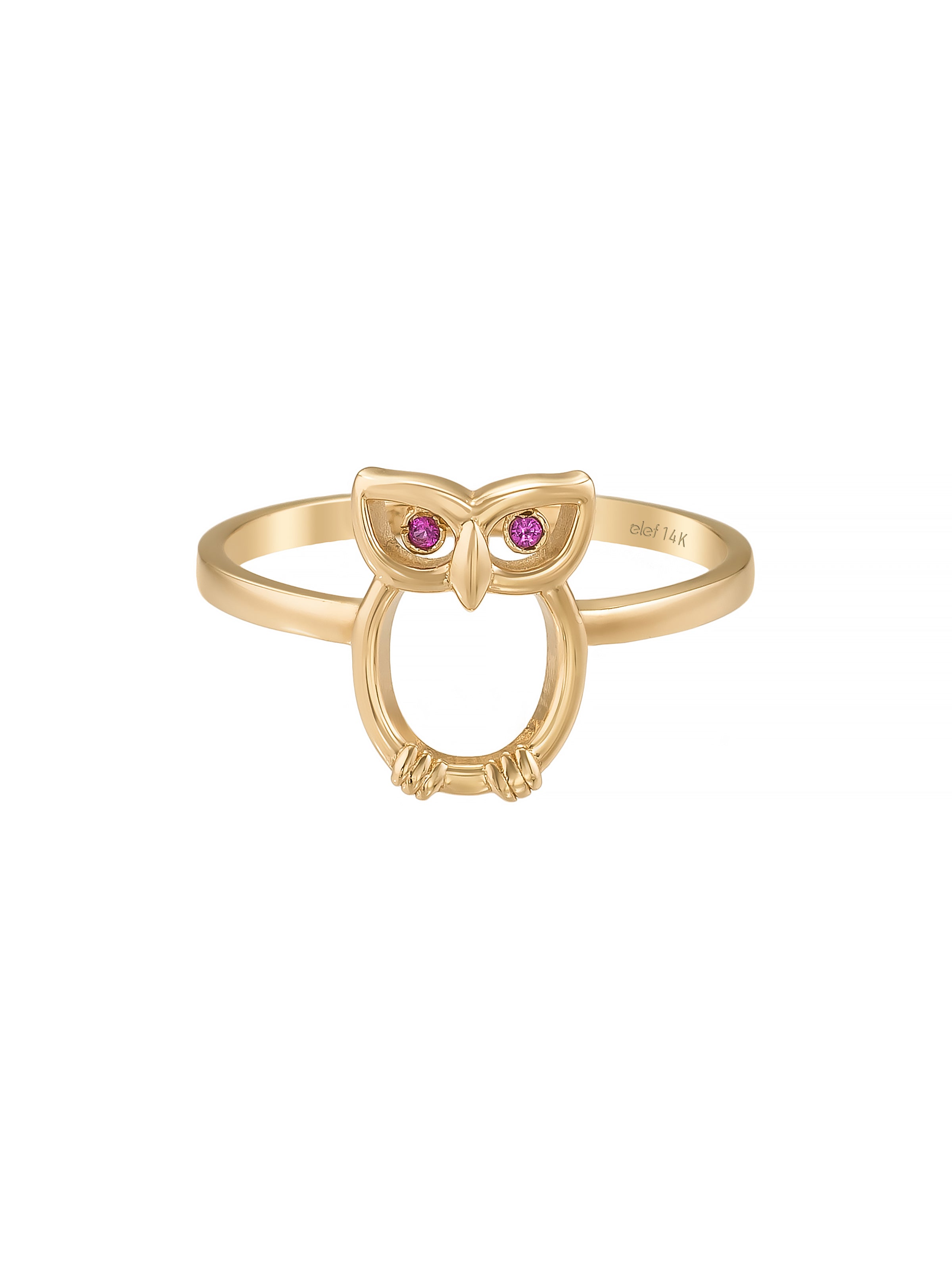 Owl Minimal Ring in 14K Gold
