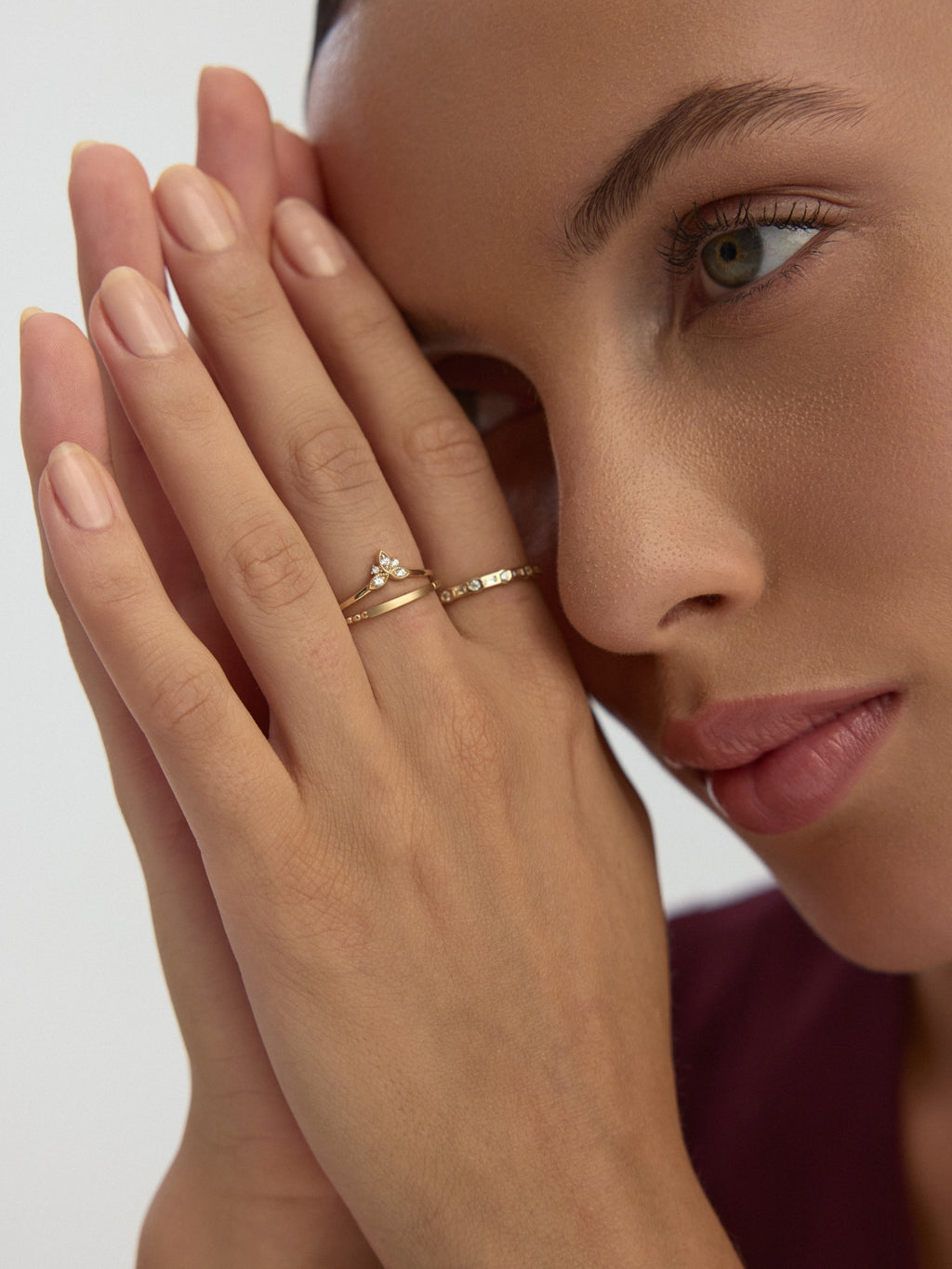 Bilye Textured Minimal Ring in 14K Gold