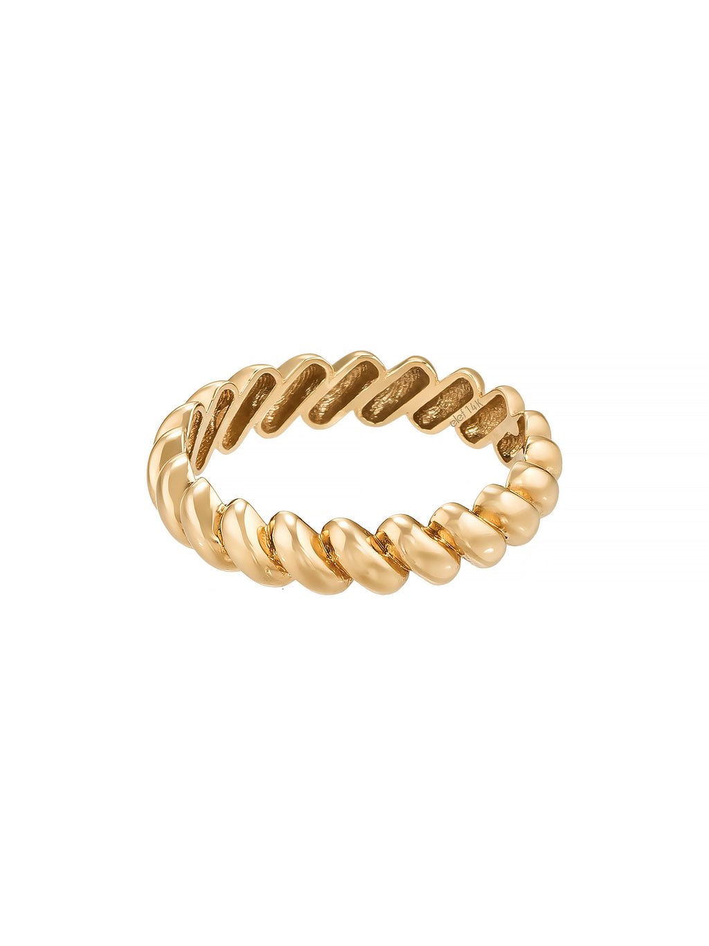 Twisted Form Minimal Ring in 14K Gold