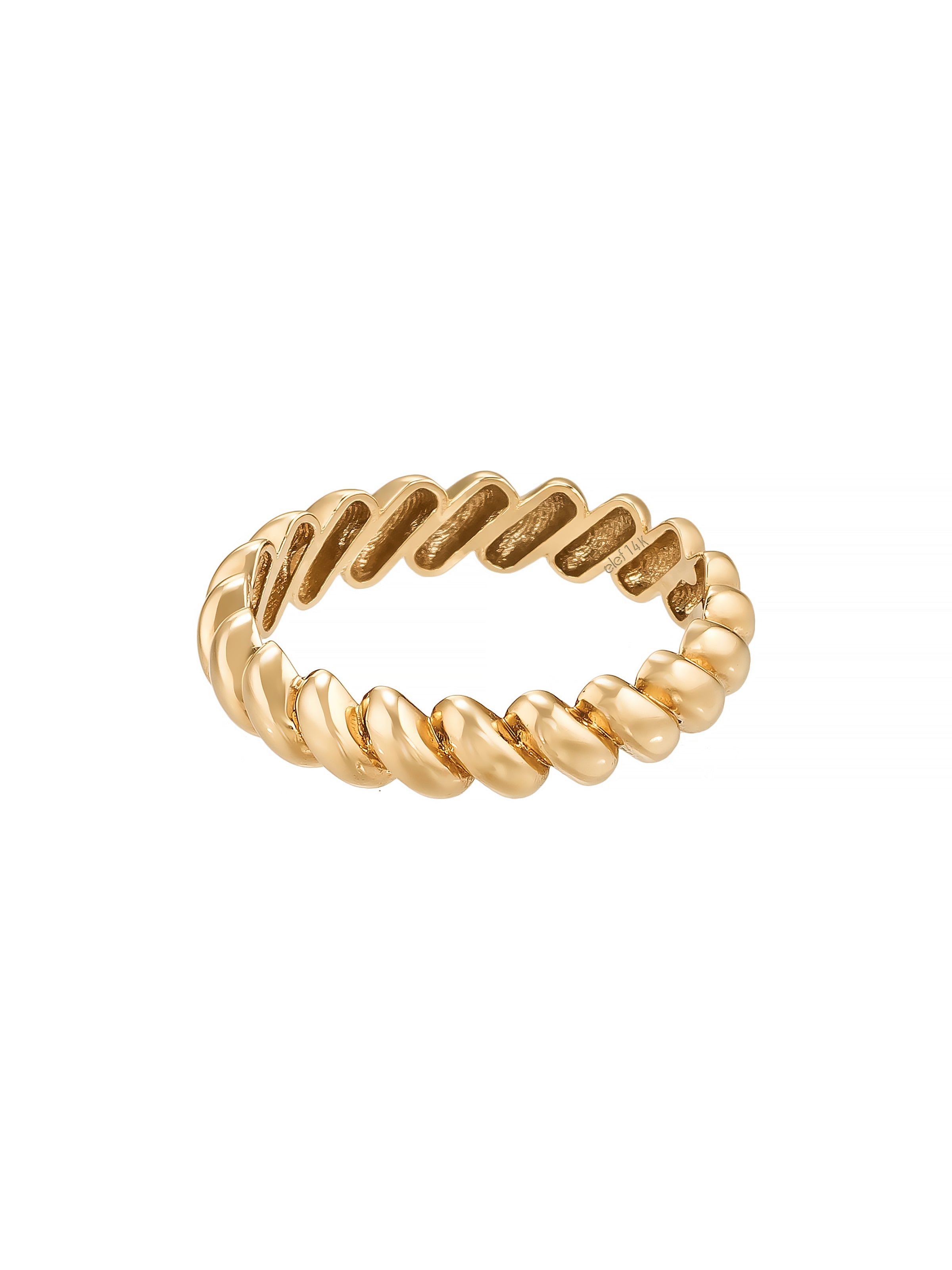 Twisted Form Minimal Ring in 14K Gold