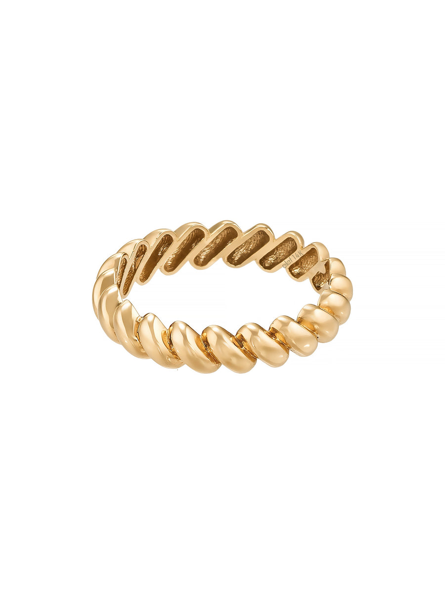Twisted Form Minimal Ring in 14K Gold