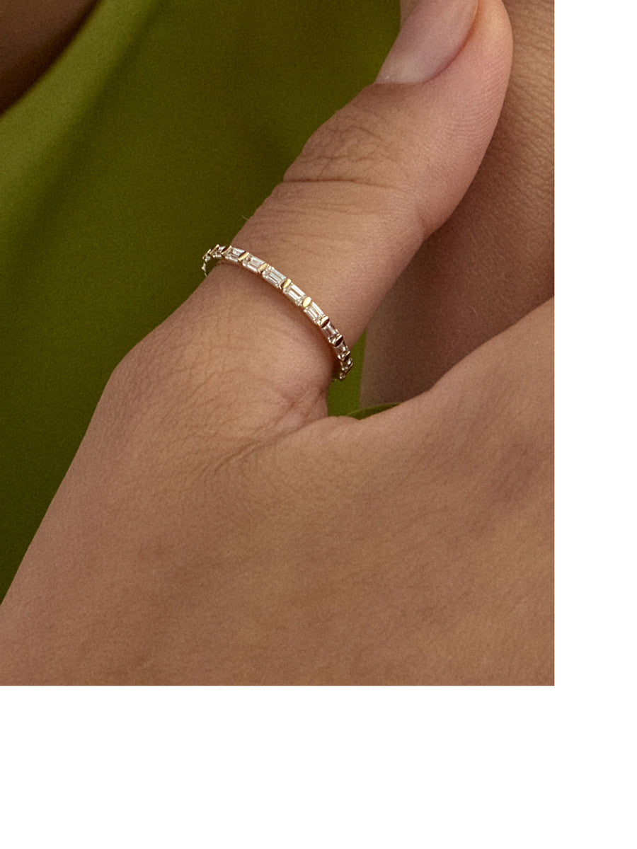 Baguette Stone Eternity Ring in 14K Gold