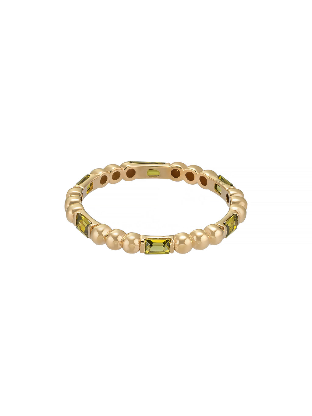 Baguette Stone Modern Row Ring in 14K Gold
