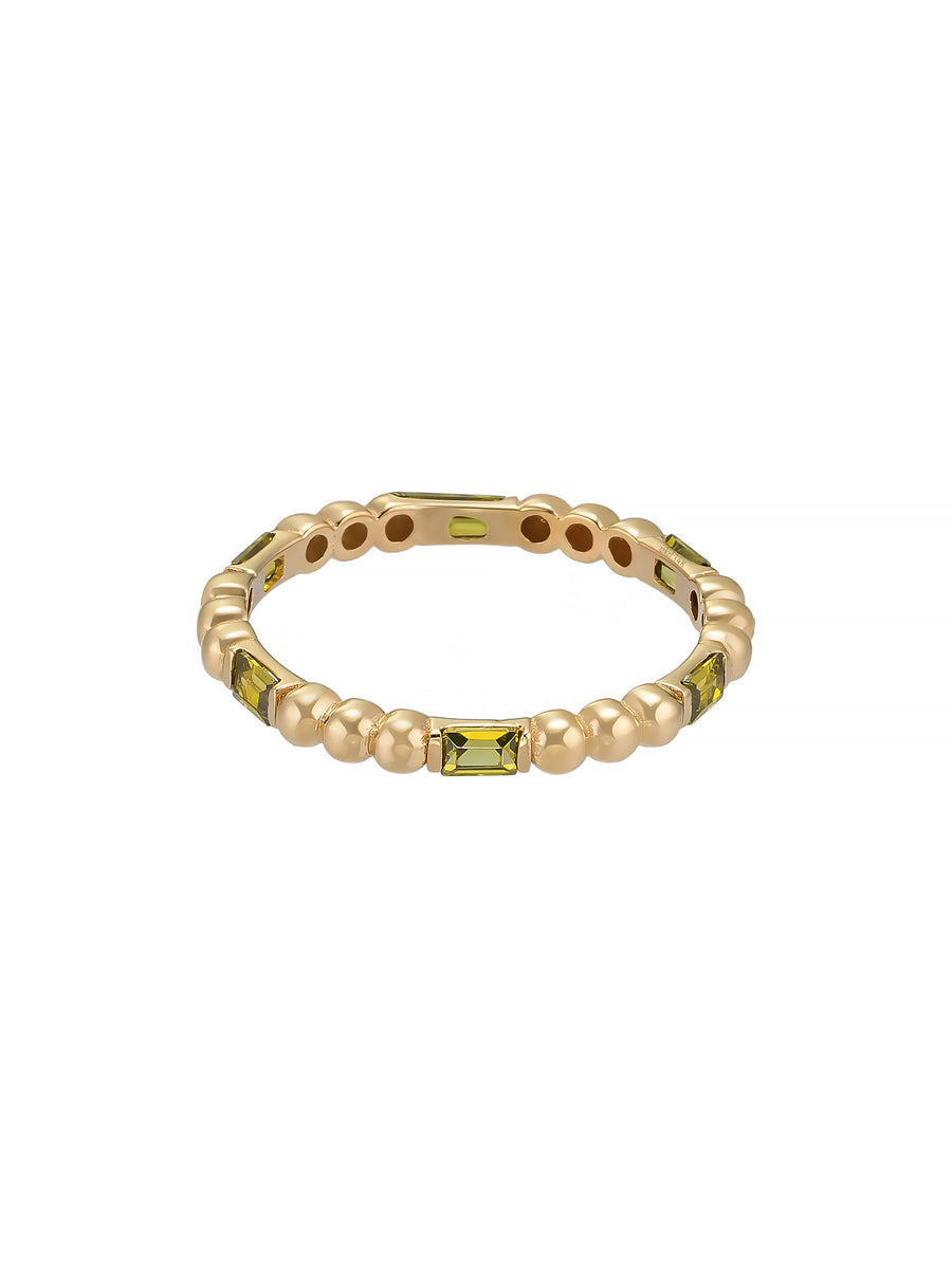 Baguette Stone Modern Row Ring in 14K Gold