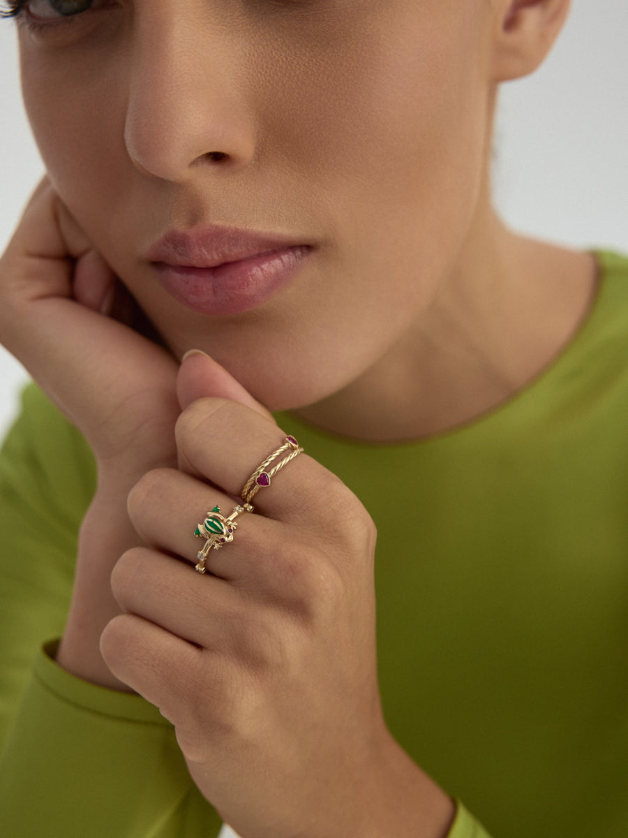 Frog Ring in 14K Gold