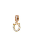 Horseshoe With Stone Accents Charm in 14K Gold