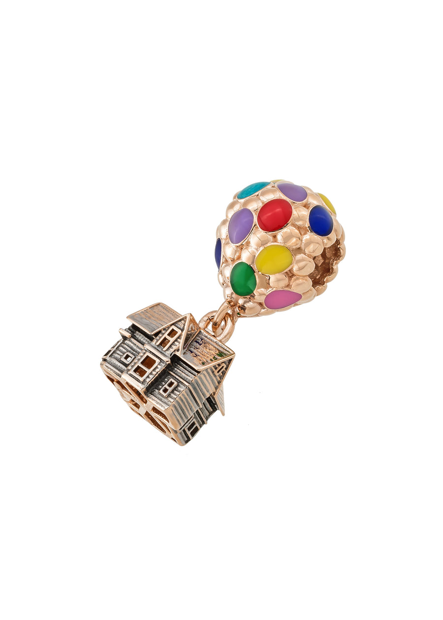 Balloon House Multicolor Enamel Charm in 14K Gold