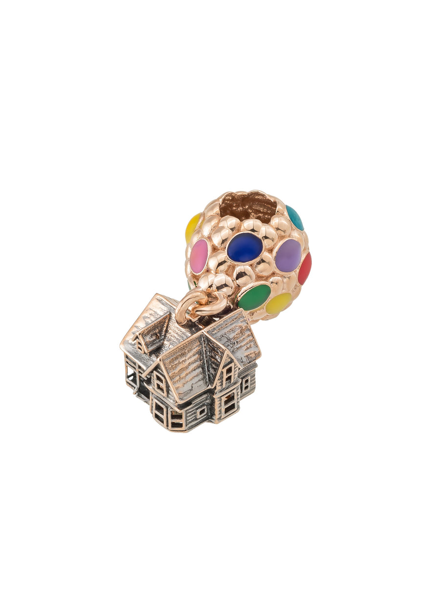 Balloon House Multicolor Enamel Charm in 14K Gold