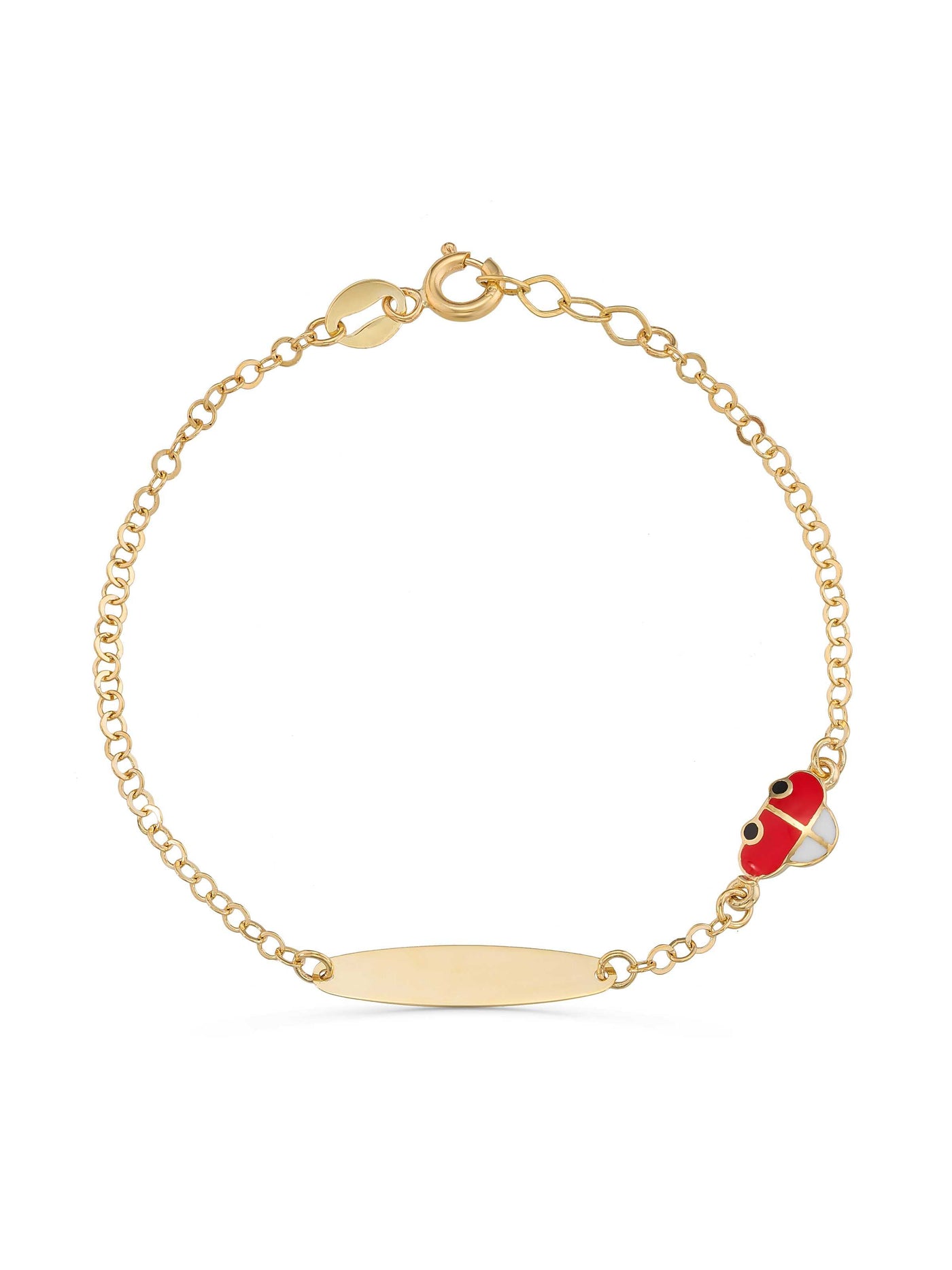 14K Gold Car Kids Id Bracelet by Elef Jewelry