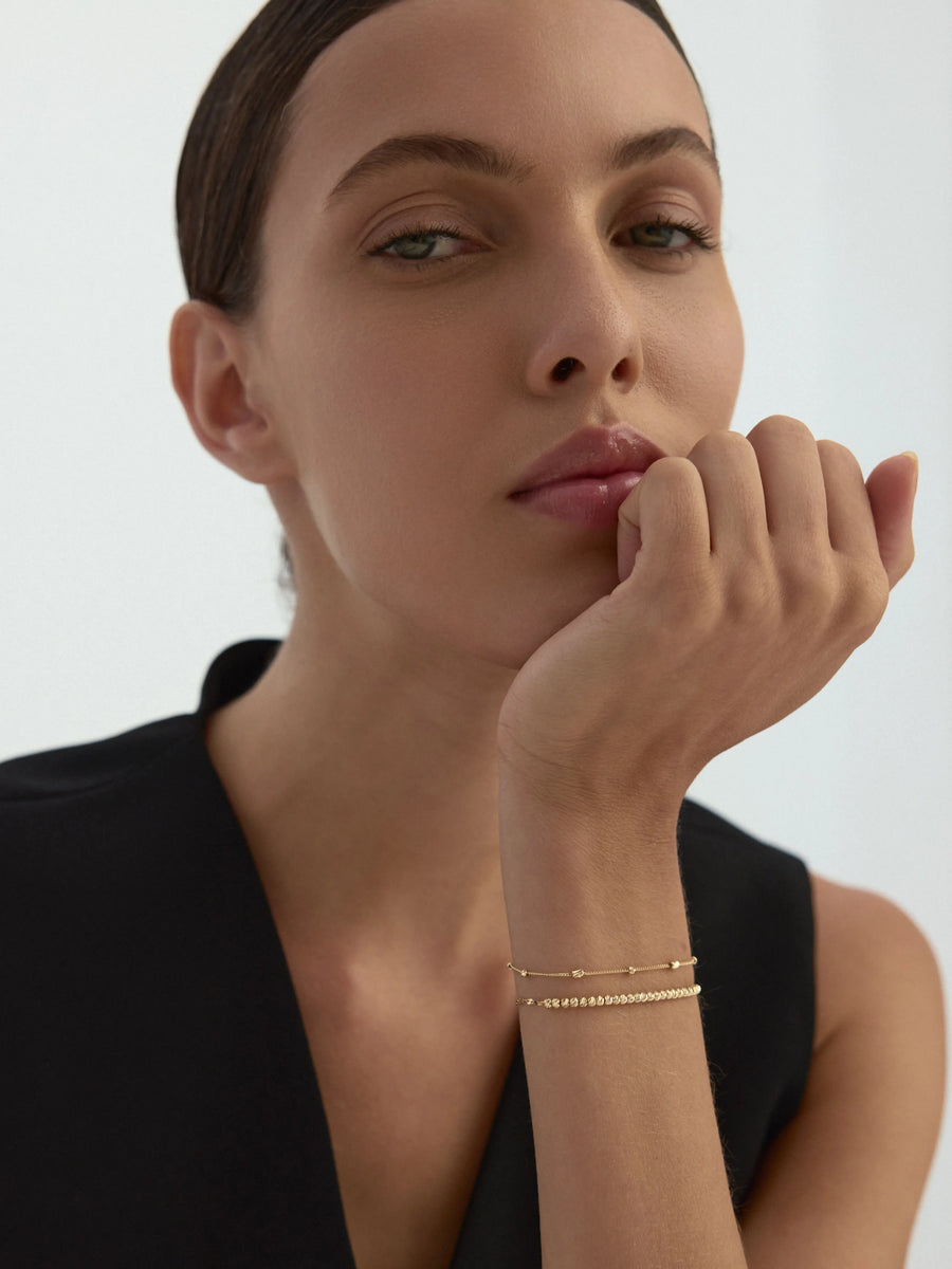 Spaced Dorika Ball Bracelet in 14K Gold