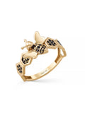 Bee Motif Honeycomb Ring in 14K Gold by Elef Jewelry