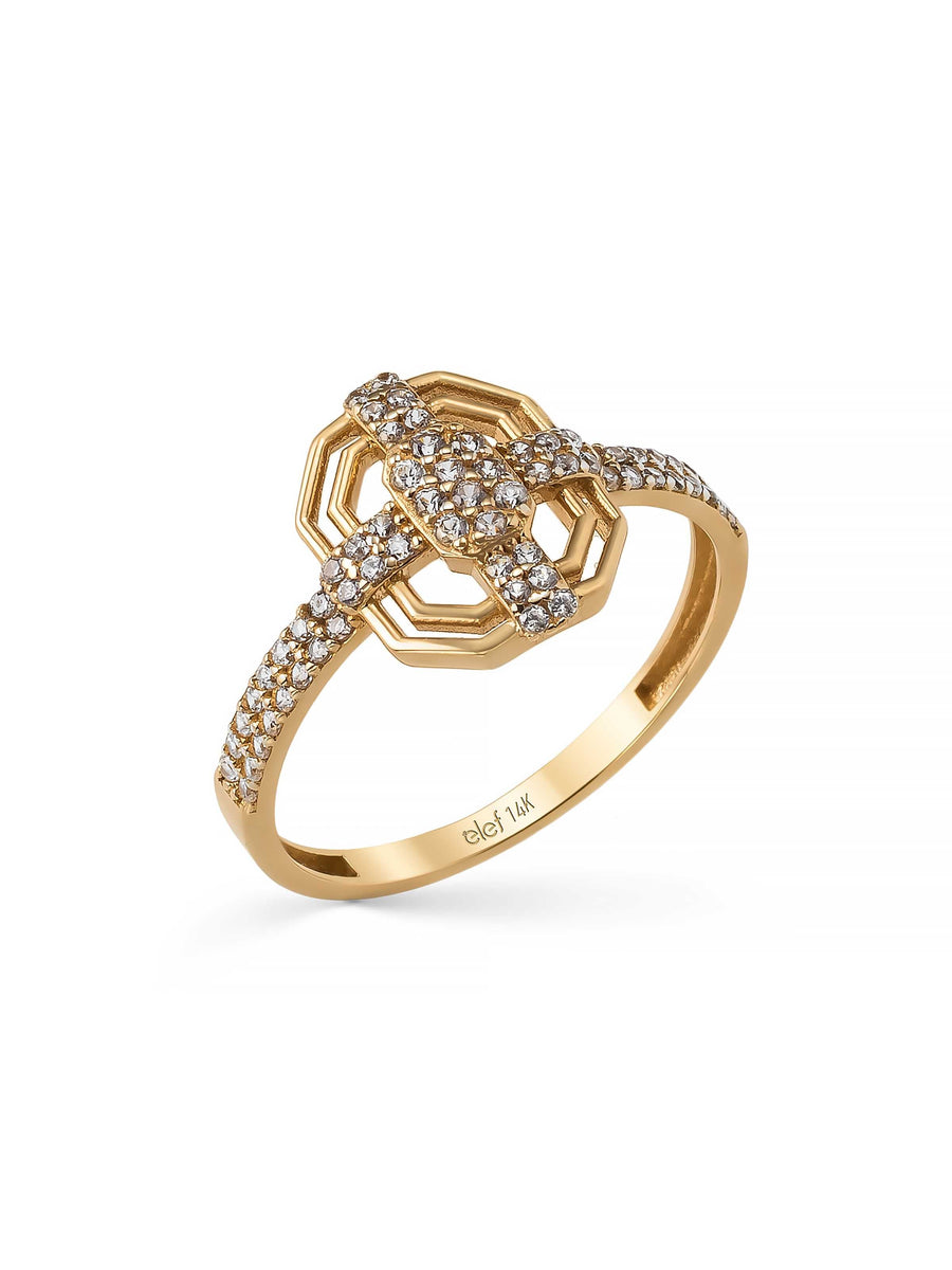 Art Deco Stone-Set Ring in 14K Gold