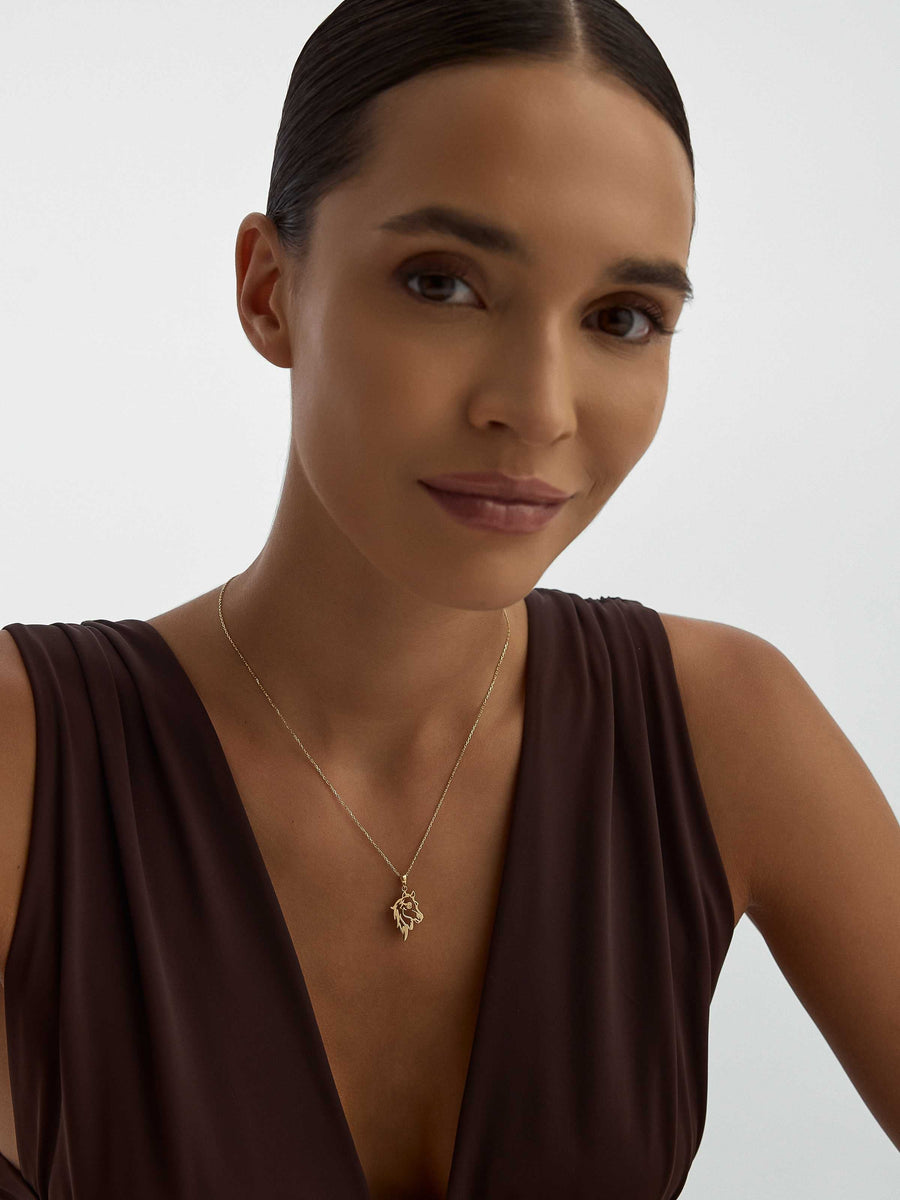 Asil Horse Necklace in 14K Gold