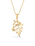 Asil Horse Necklace in 14K Gold by Elef Jewelry