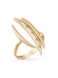 Asymmetric Claw Form Stone Ring in 14K Gold by Elef Jewelry