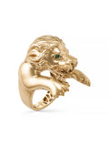 Lion Sculptural Ring in 14K Gold by Elef Jewelry