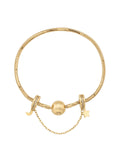Moon & Star Charm Safety Lock in 14K Gold by Elef Jewelry