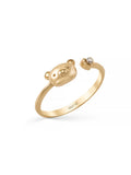 Teddy Bear Stone Accents Ring in 14K Gold by Elef Jewelry