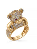 Teddy Bear Stone Ring in 14K Gold by Elef Jewelry