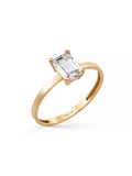 Baguette Cut Stone Ring in 14K Gold by Elef Jewelry