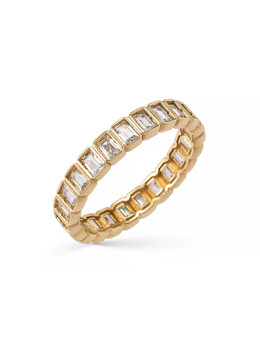 Baguette Stone Modern Eternity Ring in 14K Gold