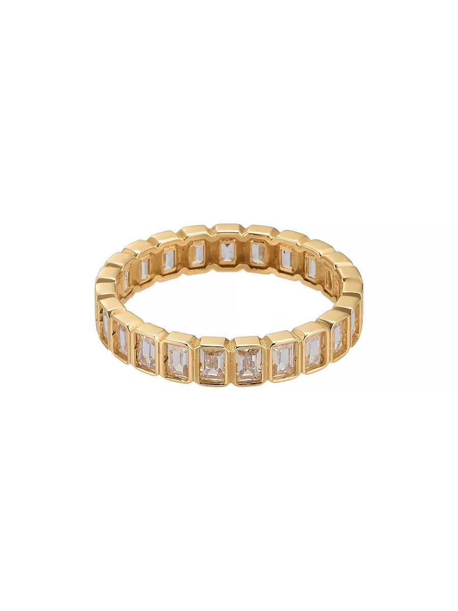 Baguette Stone Modern Eternity Ring in 14K Gold