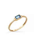 Sapphire-Inspired Baguette Stone Ring in 14K Gold by Elef Jewelry