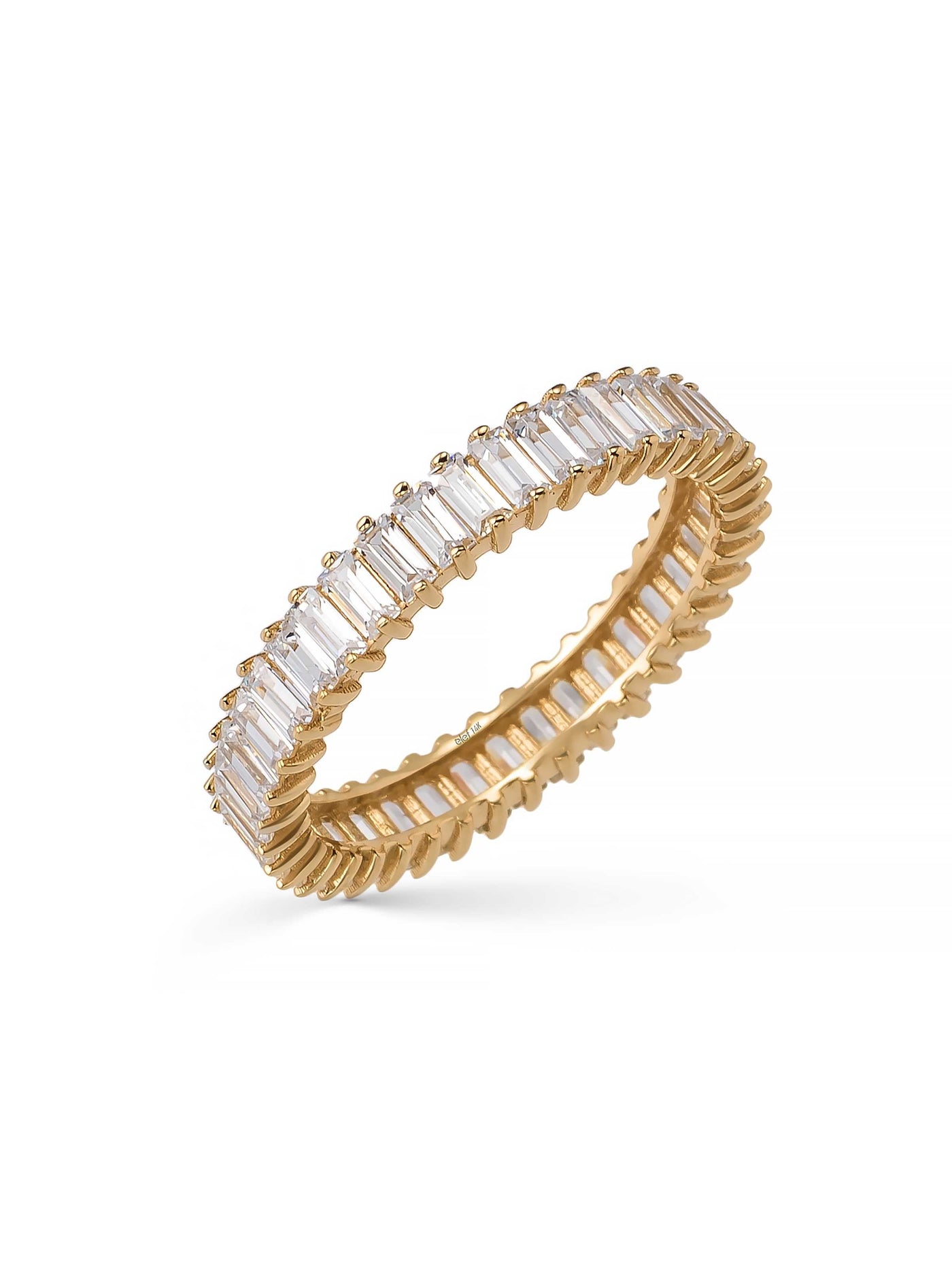 Baguette Eternity Sparkling Ring in 14K Gold by Elef Jewelry